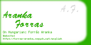 aranka forras business card