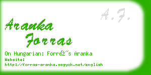 aranka forras business card